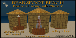 Bearsfoot Beach Bamboo Cabana w_shower (boxed)PIC