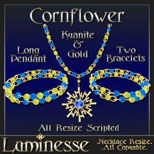_LUM-Cornflower Set - Kyanite & Gold