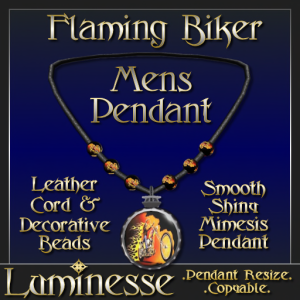 _LUM-Flaming Biker Pendant MENS