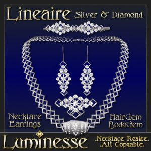 _LUM-LINEAIRE Silver & Diamond Necklace Set