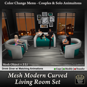 [Mesh] Modern Curved Living Room _ by Dekute Dekore