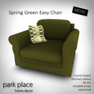 [Park Place] Spring Green Easy Chair