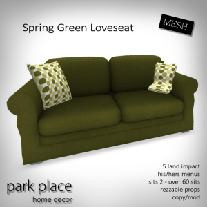 [Park Place] Spring Green Loveseat