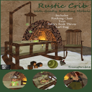 {r} Rustic Crib Green