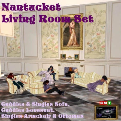 EbE Nantucket Living Room Set (pale gold-oak) AD