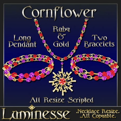 _LUM-Cornflower Set - Ruby & Gold