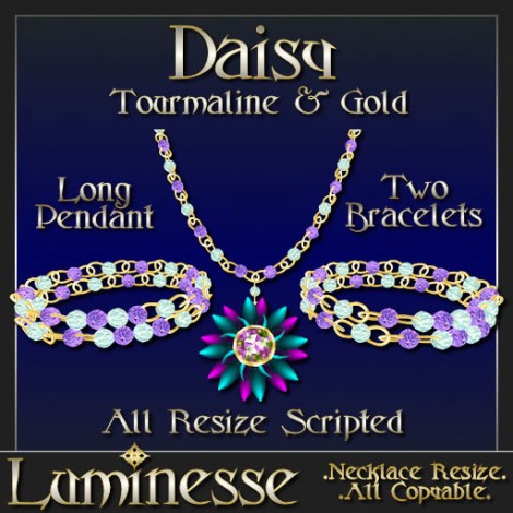 _LUM-Daisy Set - Tourmaline & Gold