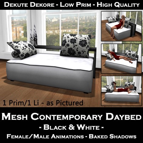 [Mesh] Contemporary Daybed - Black & White _ by Dekute Dekore