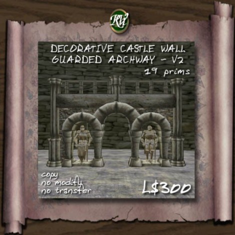 (RVi Design) Deco Castle Wall w_ Guarded Archway V2