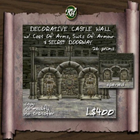 (RVi Design) Deco Castle Wall with Secret Doorway