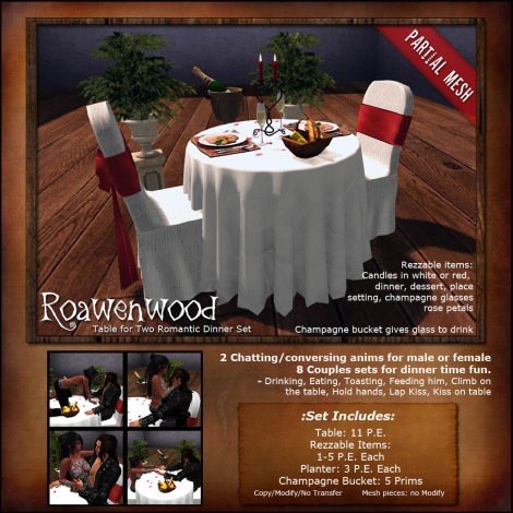{RW} Table for Two Romantic Dinner Set
