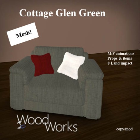 [Wood Works] Cottage Glen Green Chair copy AD