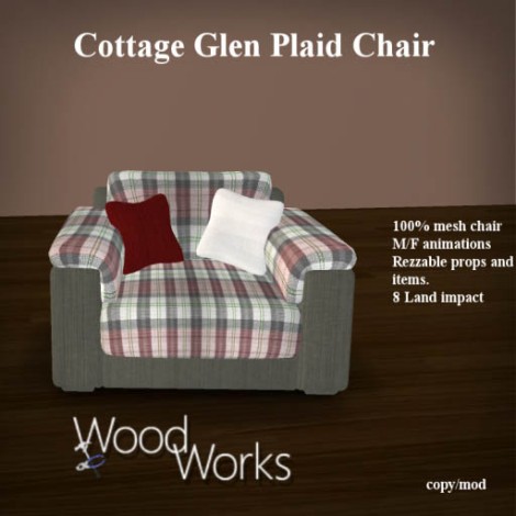[Wood Works] Cottage Glen Plaid Chair copy AD